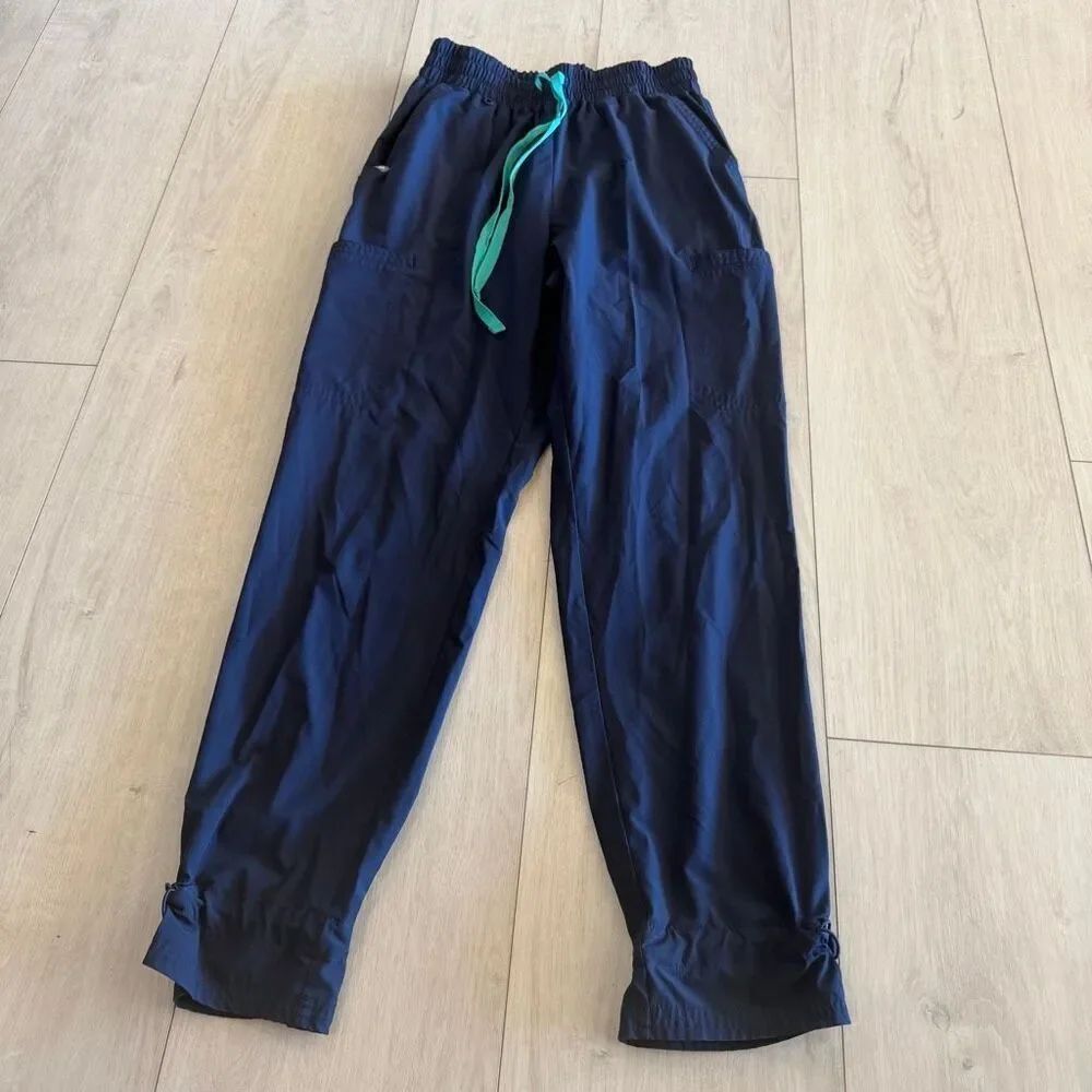 FIGS Womens Saumer High Waisted Jogger Scrub Pants Navy Blue Size m